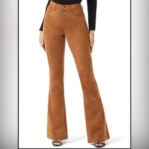 Sofia Vergara Women's Melisa High Rise Flare Faux Suede Jeans